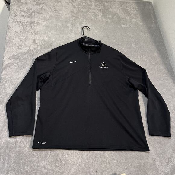 Vanderbilt Commodores Shirt 1/4 Zip Pullover Mens 2XL NCAA Football Nike Dri-FIT - Picture 1 of 8
